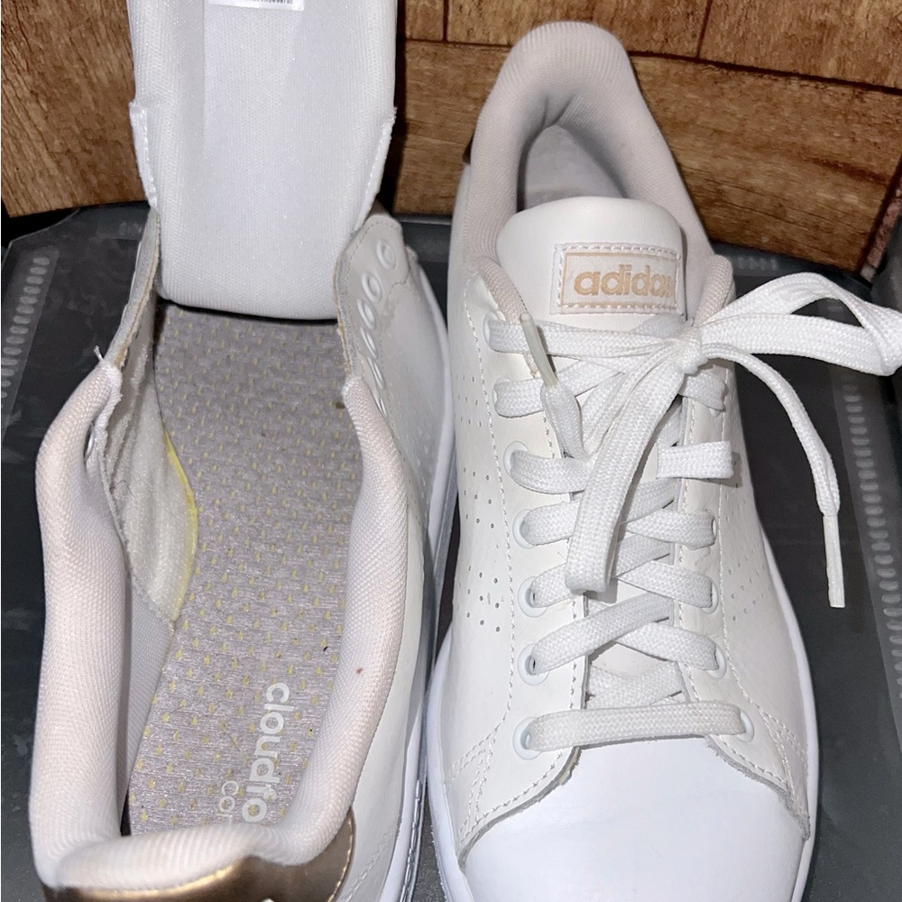 Adidas Advantage Cloud White/Copper Metallic Shoe - image 5